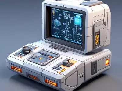 SciFi Portable Computer Terminal Low-poly 3D model