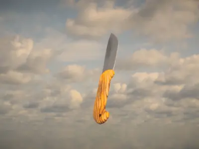 Western Knife Low-poly 3D model