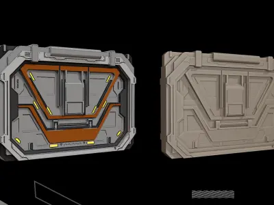 8 Futuristic Sci-Fi Door kitbash  3D model