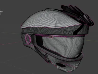 Sci-fi helmet-white Free 3D model