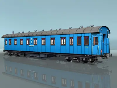 Passenger wagon Yegorov plant Low-poly 3D model