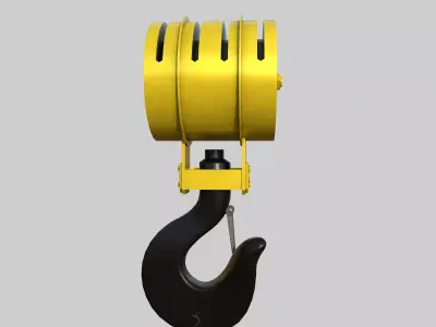 Industrial Crane Hook with Latch Low-poly 3D model