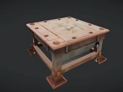 Rusty industrial metal container 3D model