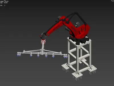 Industrial robotic arm 3D model buy
