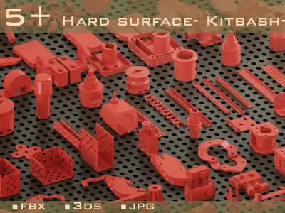 205 Hard surface-kitbash-Vol 02 Low-poly 3D model