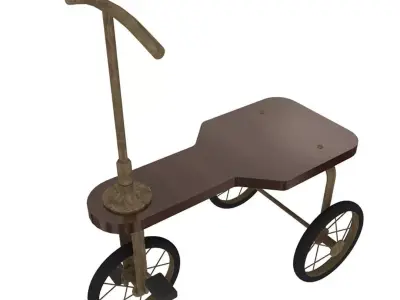 Vintage Tricycle Low-poly 3D model