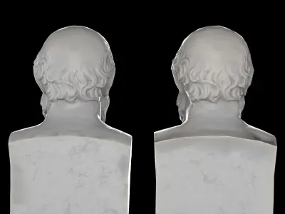 Socrates herm sculpture Low-poly 3D model