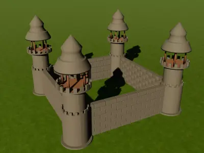 Low-poly Simple Castle Low-poly 3D model