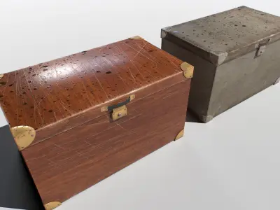Old trunk Low-poly 3D model