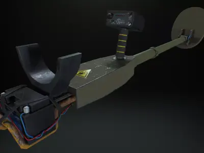 Homemade Metal Detector Low-poly 3D model
