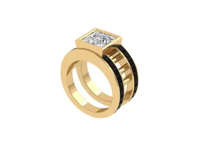 Princess Art Deco Ring 3D print model