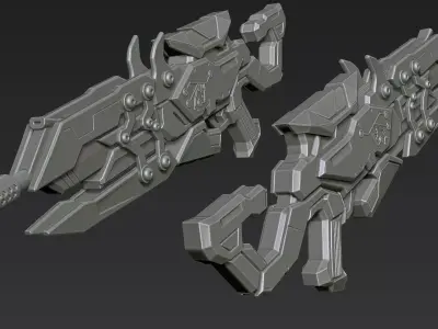 3D Printable Sci-Fi Weapon Part 8 3D model