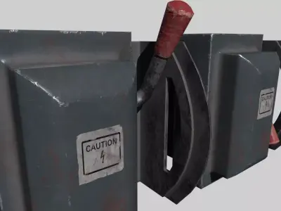 Animated Electrical Switch with Lever Low-poly 3D model