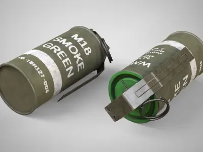 M18 Green Smoke Hand Grenade AAA Game Ready Low-poly 3D model