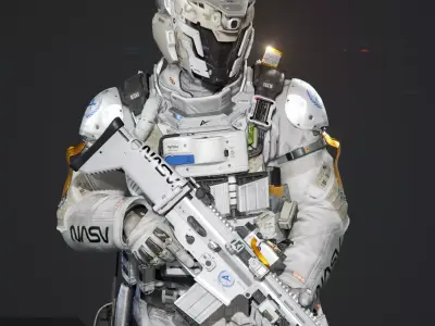 SCIFI - SPACE SOLDIER Low-poly 3D model