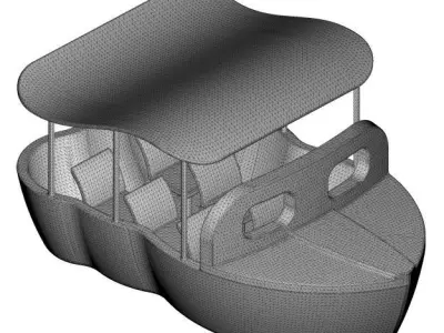 Baby Cartoon Boat 3D model