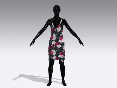 Woman Cloth Dress Low-poly 3D model