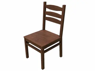Pack of 6 Medieval Wooden Chairs Low-poly 3D model