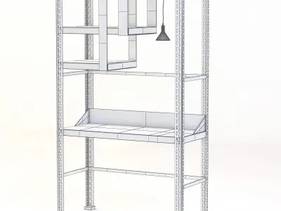 Scaffale D Arte Brass Desk 3D model