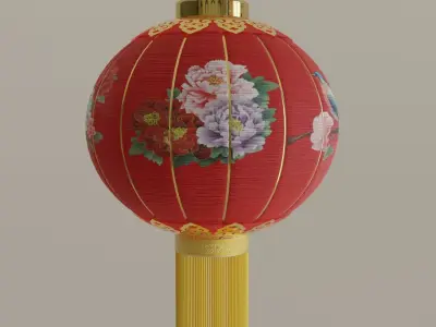 ChineseRedLatern01 Low-poly 3D model