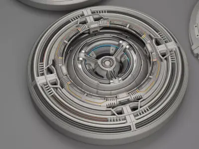 Sci-Fi KITBASH 3 - Big CIrcular Elements 3D model