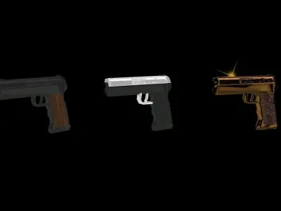 Gun Power Up Low-poly 3D model