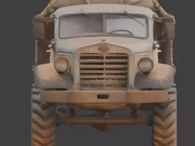 Frontier Desert Transport Truck Low-poly 3D model