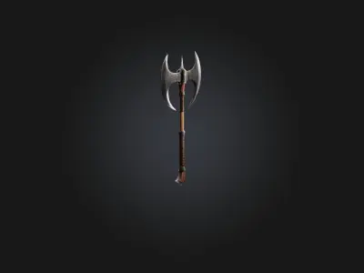 Battle Axe Low-poly 3D model