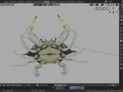 high poly blue crab Free 3D model purchase