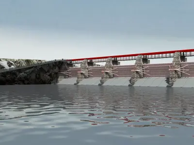 Water Dam Low-poly 3D model purchase