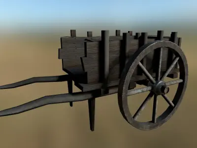 Medieval Market Cart Low-poly 3D model