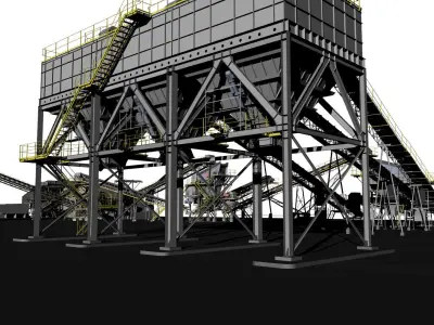 Complete mining plant 3D model