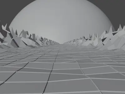 3D Retro Sunset 3D model