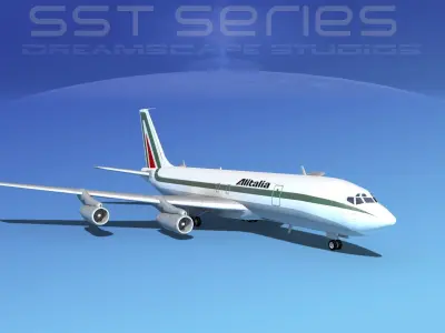Boeing 707-320 SS Alitalia 3D model