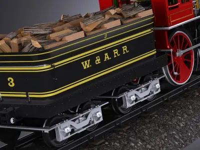 The General 4-4-0 Steam Locomotive 3D model