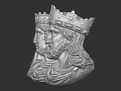 Childebert et Ultrogothe Fondateurs 1845 3D print model