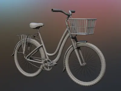 cartoon bicycle rigged 3D model