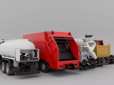 MercedesBenz-Actros All series Set 01 Low-poly 3D model