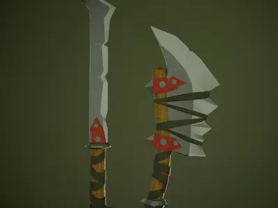 Low Poly Stylized Weapon Game Ready Free low-poly 3D model