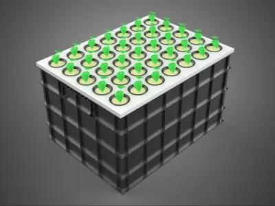 VERTICAL FARMING MODULE AEROPONIC HYDROPONIC PLANT TRAY GARDEN 3D model