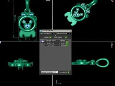 PPD-187-DIA Monkey Pendant 3D print model