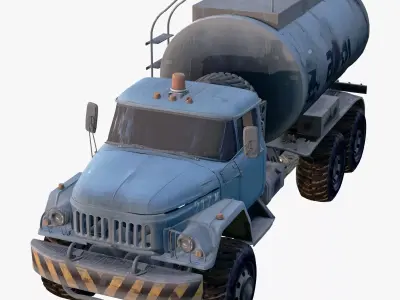 Old Truck 6x6 Fuel Tanker 80s M1 3D model