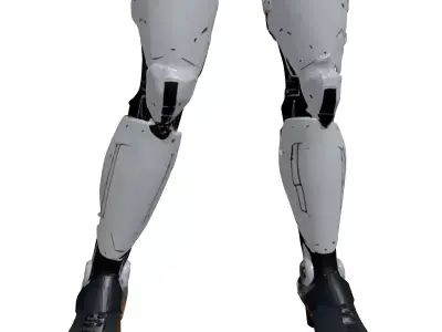 Cybernetic Leg with Hydraulics 3D model