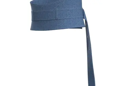 Blue Denim O-ring Belt 3D model