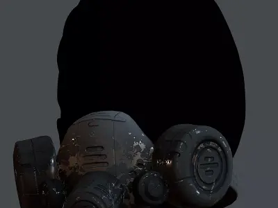 Gas mask helmet 3d model scifi Low-poly Low-poly 3D Low-poly 3D model