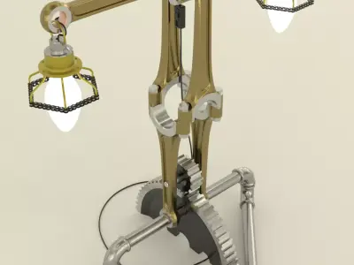 Industrial T lamp 3D model