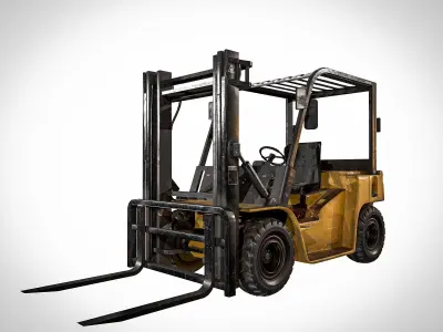 forklift truck Low-poly 3D model get