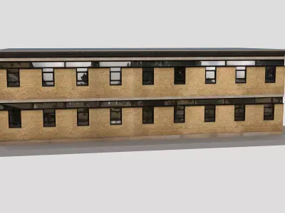 Realistic European City Block Building 20 Low-poly 3D model