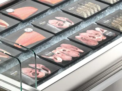 Display counter seafood 3D model