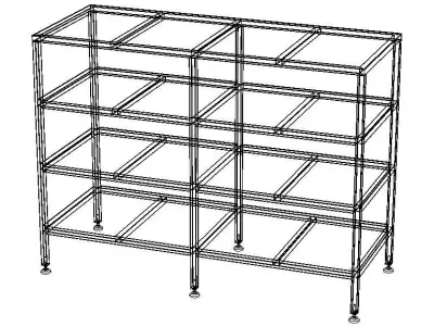 Industrial Shelving Unit 3D model